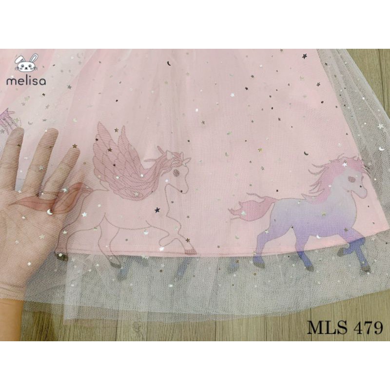 Đầm công chúa ngựa pony voan lưới đính ngôi sao bồng bềnh tiểu thư 1-10y