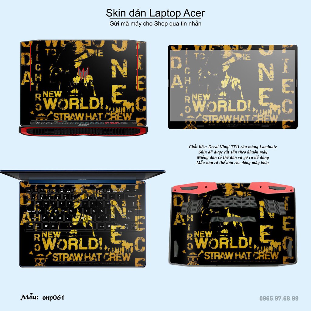 Skin dán Laptop Acer in hình One Piece _nhiều mẫu 3 (inbox mã máy cho Shop)