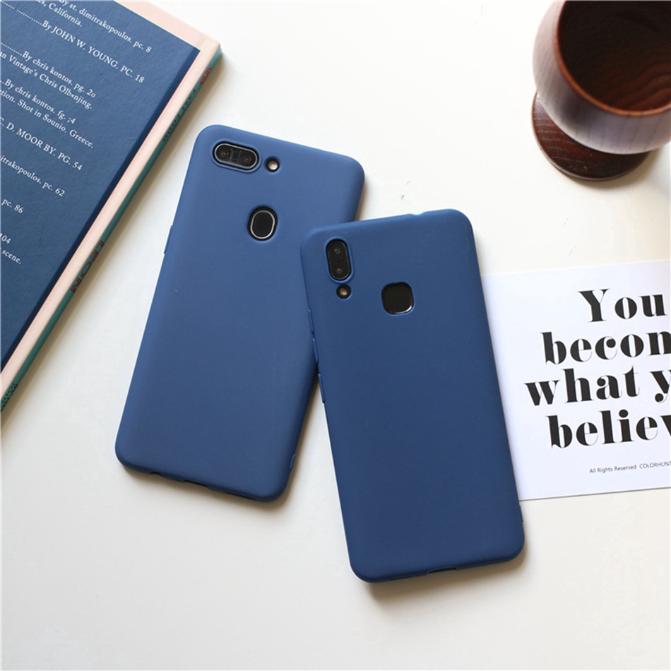 iPhone 12 Mini 11 Pro Max XS XR 8 7 6 6s Plus SE 2020 Ốp điện thoại TPU silicon mềm màu xanh navy cho