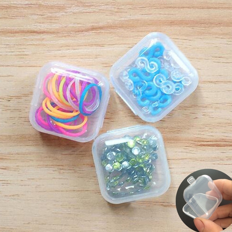 Set 1 / 5 Hộp Nhựa Vuông Trong Suốt Đựng Trang Sức Tiện Lợi