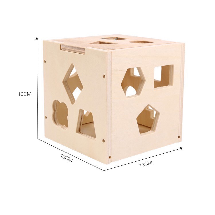 Hộp thả hình khối gỗ 15 lỗ - Đồ chơi thông minh giúp bé luyện tư duy