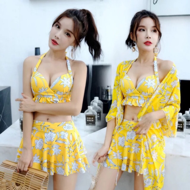 Bikini 2 mảnh kèm áo choàng, áo tắm nữ, đồ bơi nữ cao cấp | BigBuy360 - bigbuy360.vn