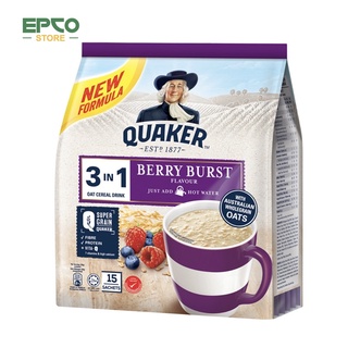 Thức uống yến mạch Quaker 3 in 1 Vị Berry Burst gói 450g