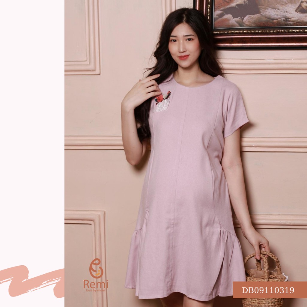 , Dáng Chữ A, Hoa Cài Ngực, Vải Bố Hàn Quốc,