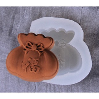 Khuôn silicon 3D làm bánh trung thu, bánh in, rau câu hình túi tiền