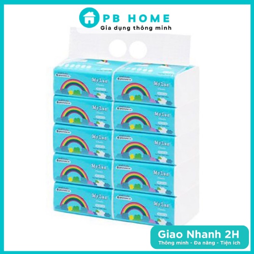 [Siêu HOT] Set 10 Giấy Cầu Vồng MYLAN Cao Cấp, Giấy Ăn Không Chất Tẩy Trắng