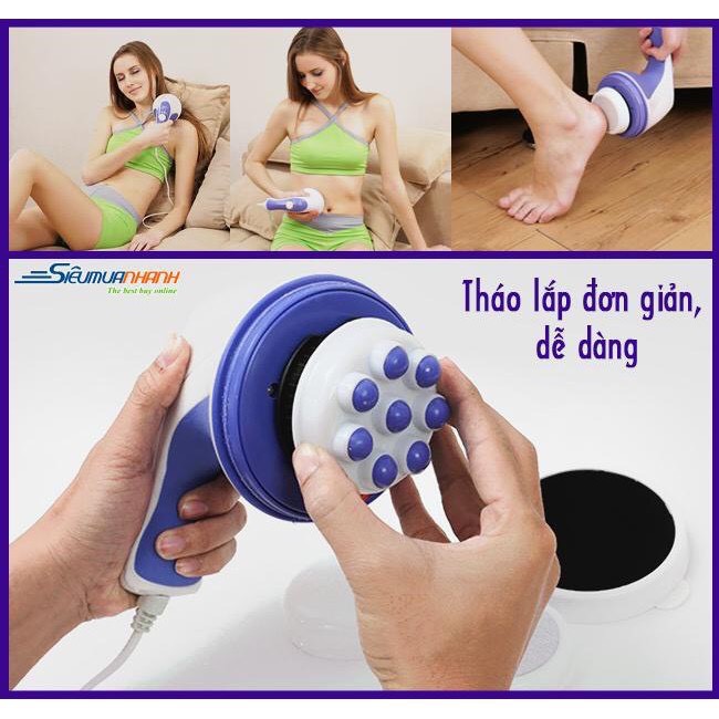 Máy Masage Cầm Tay Toàn Thân Relax &amp; Spin Tone 5 Đầu - Tăng tuần hoàn máu, giảm sự mệt mỏi