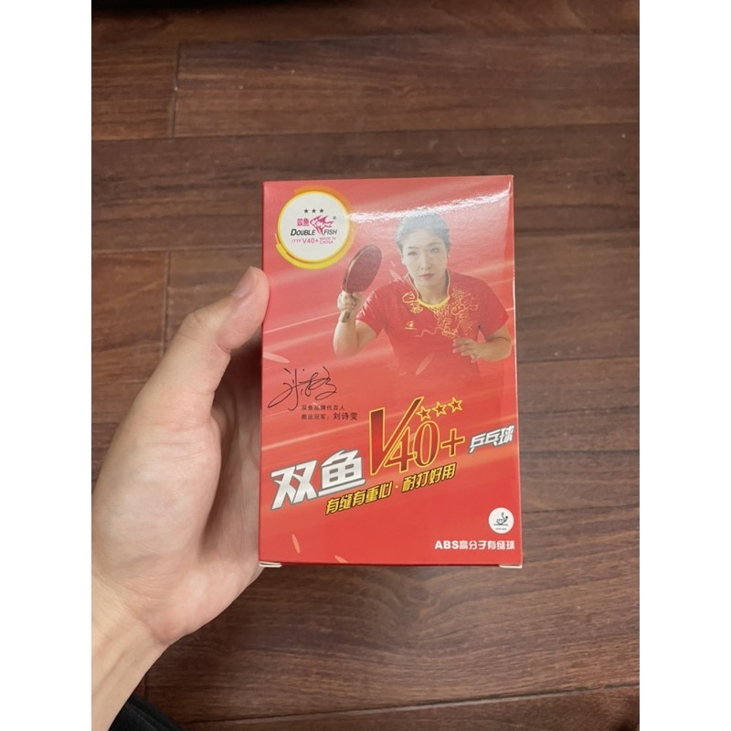 Quả bóng bàn Doublefish 3sao 40+ trắng hộp 6 quả
