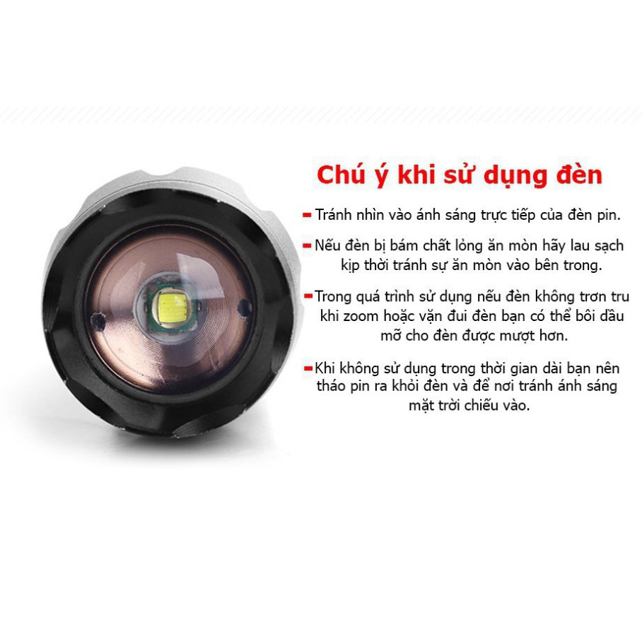 [ sale lớn ] Đèn Pin Siêu Sáng SML - T6 Cao Cấp, Hợp Kim Thép Chống Nước, Pin Có Thể Sạc, Hàng Loại 1 Full Hộp Kèm Sạc