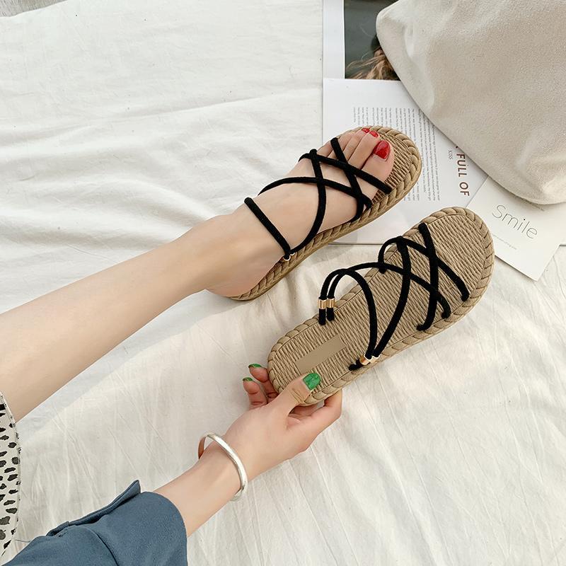 Giày Sandal Đế Bằng Phong Cách Hàn Quốc Thời Trang Mùa Hè Cho Nữ