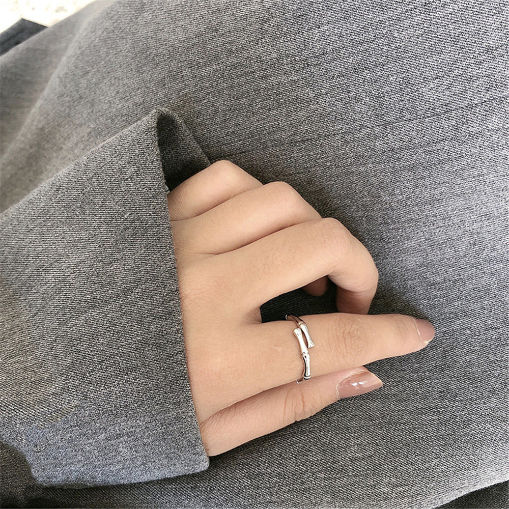 Nhẫn Đeo Tay Tạo Hình Đốt Tre Đơn Giản Cho Nữ