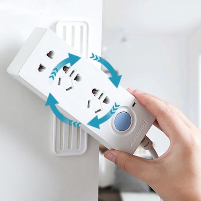 Giá Đỡ Ổ Cắm Điện Gắn Tường Không Đục Lỗ Có Móc Treo Tiện Dụng