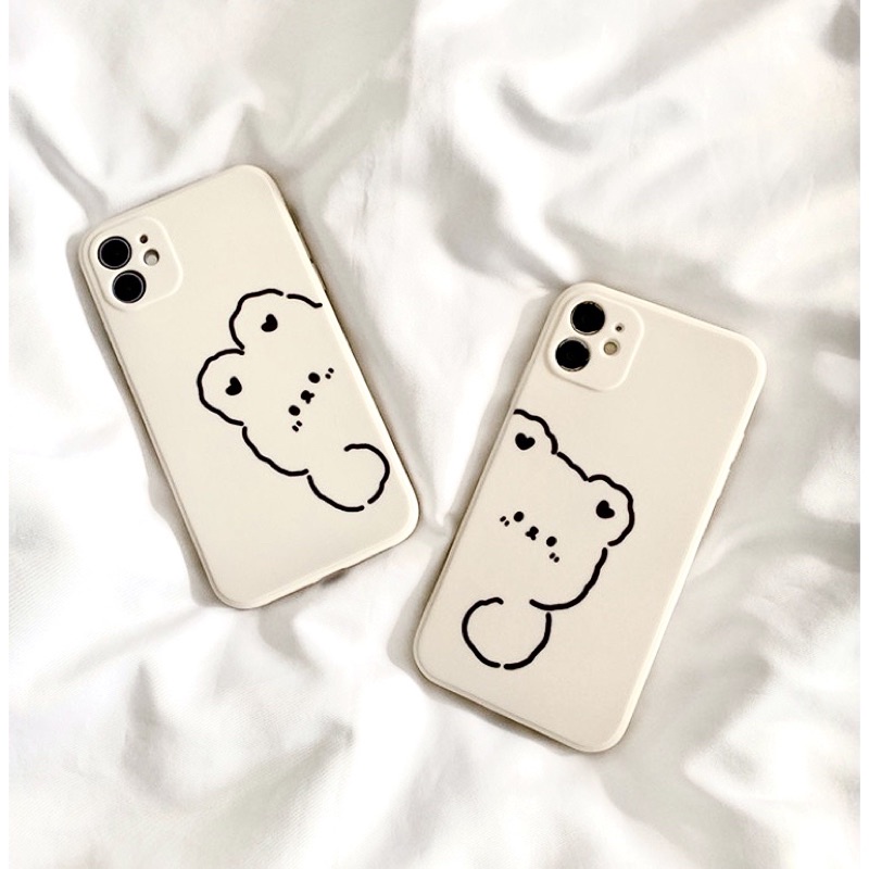 Ốp lưng in hình gấu cạnh vuông giả lp13  5s/6/6plus/6s/6splus/7/7plus/8/8plus/x/xr/xs/11/12/pro/promax/13promax