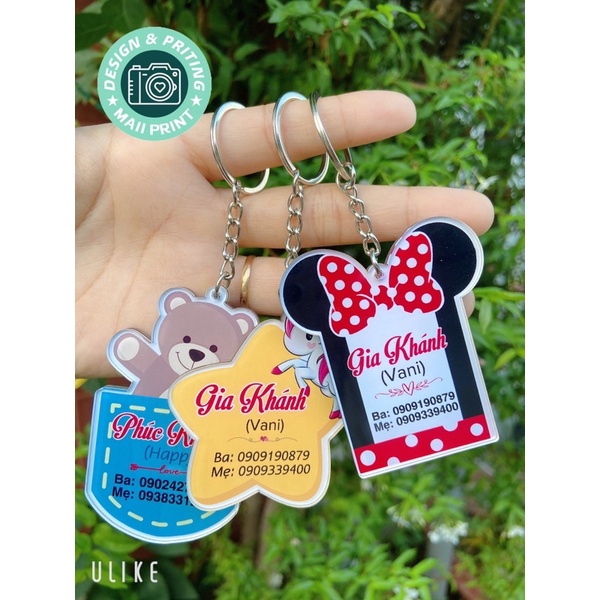 ❤️ BẢNG TÊN TREO BALO CHO BÉ IU 🍀 IN THEO YÊU CẦU