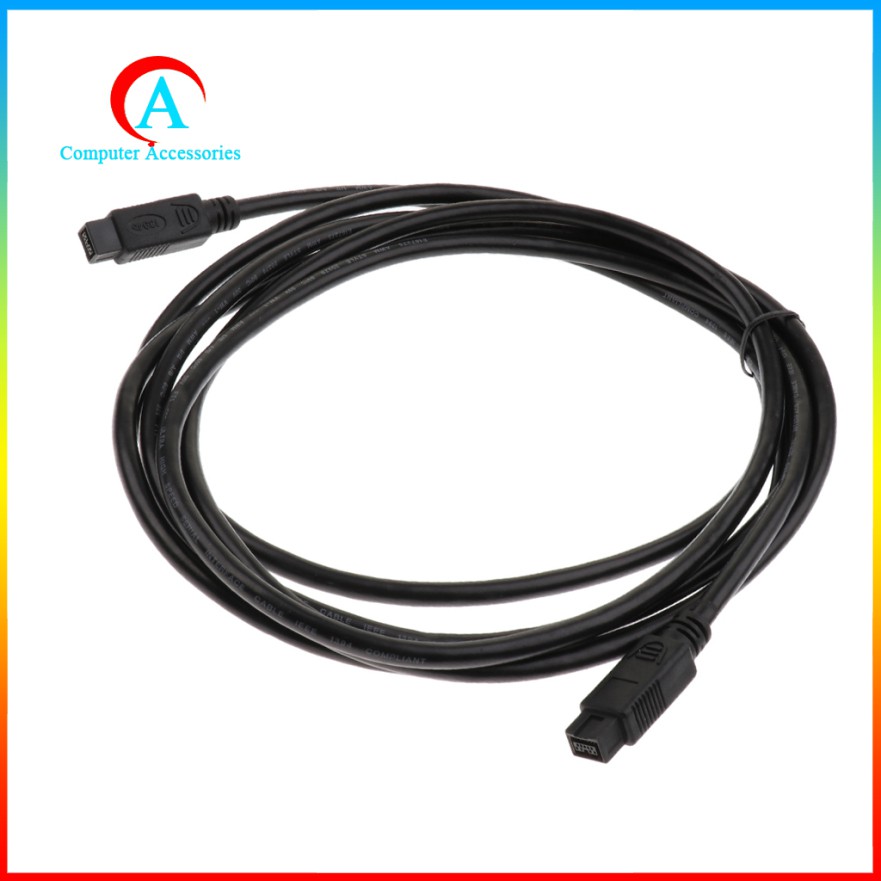 Dây Cáp 6ft Firewire 800 IEEE 1394b 9-Pin Male Sang 9-Pin Male Tốc Độ Cao