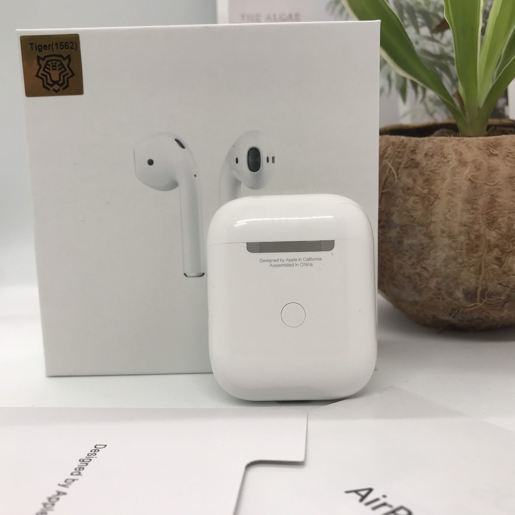 Tai nghe bluetooth Airpods 2 Hổ Vằn chip 1562M không dây [ BH 12 tháng ] định vị, đổi tên, sạc không dây, pin 5H