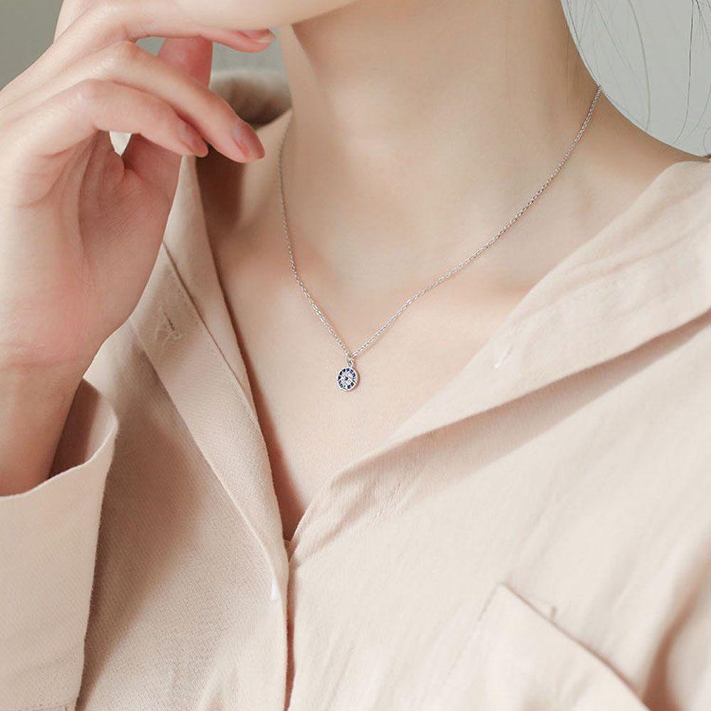 Vòng cổ Mặt Hoa Hồng Xanh Bằng Kim Loại Thời Trang Cho Nữ|Phụ Kiện Thổ Nhĩ Kỳ Hình Đôi Mắt Quỷ Nhiều Màu Sắc