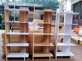 Kệ sách gỗ 5 tầng màu trắng