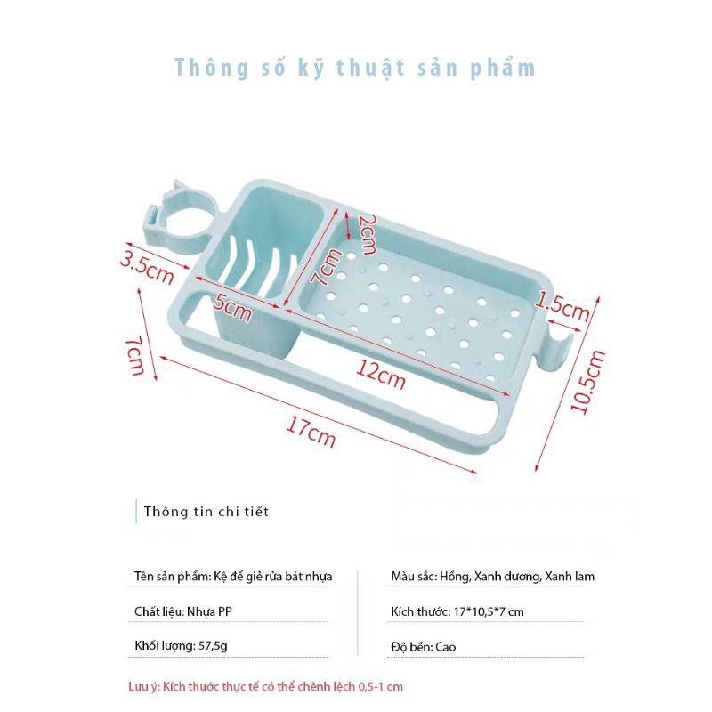 giá để giẻ rửa bát bằng nhựa gắn cạnh vòi nước