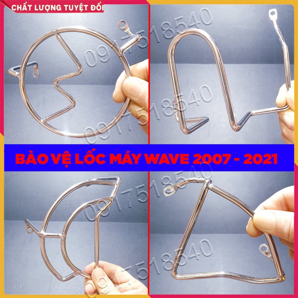 Bảo vệ lốc máy Wave 2007-2021, Wave 50cc inox, titan 7 màu Ảnh thật Sp