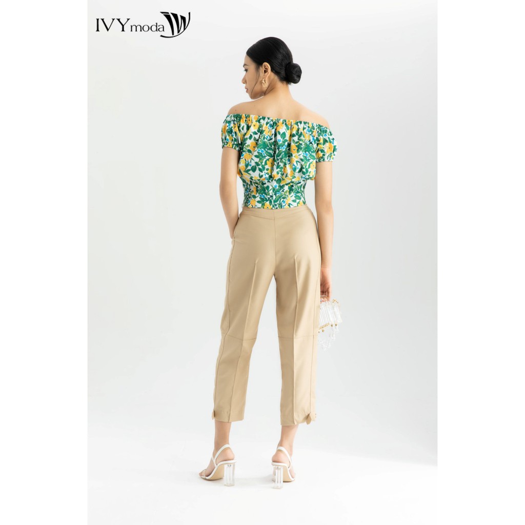 Áo croptop họa tiết hoa nữ thiết kế IVY moda MS 16B8597