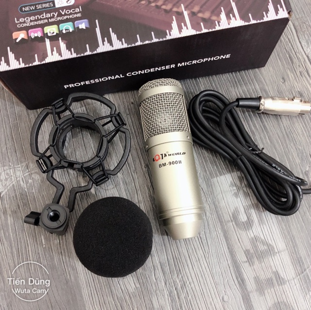Mic thu âm AQTA BM900 II với Sound card k10 dòng 2020 chân màng- Bộ livestream đầy đủ Sound card k10 đã kèm dây live