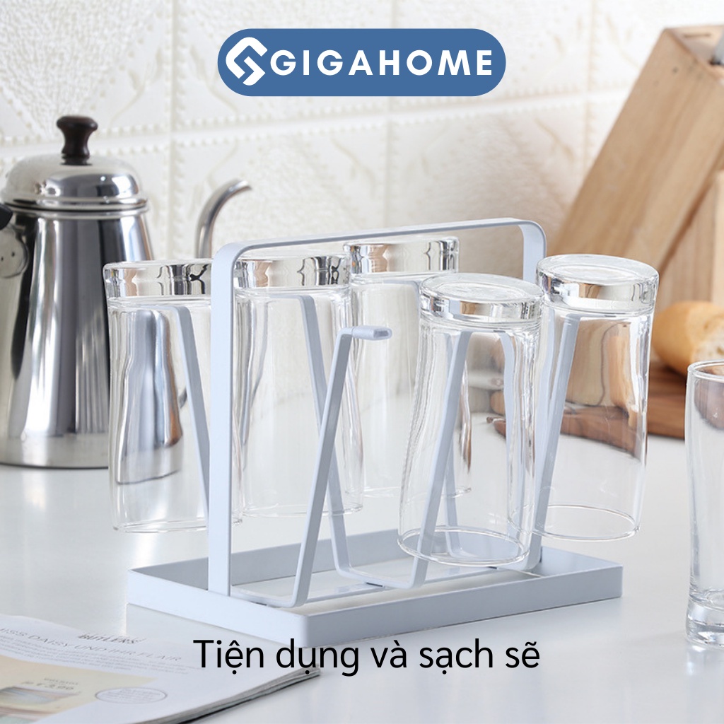 Khay Úp Ly GIGAHOME 6 Nhánh Sơn Tĩnh Điện, Không Gỉ 9403