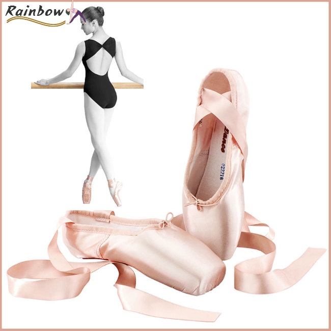 Giày Múa Ba Lê Chuyên Nghiệp Phối Dây Ruy Băng Dễ Thương Cho Nữ