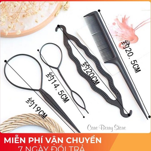 Bộ dụng cụ 4 món tạo kiểu tóc mềm dẻo tiện lợi và đa năng