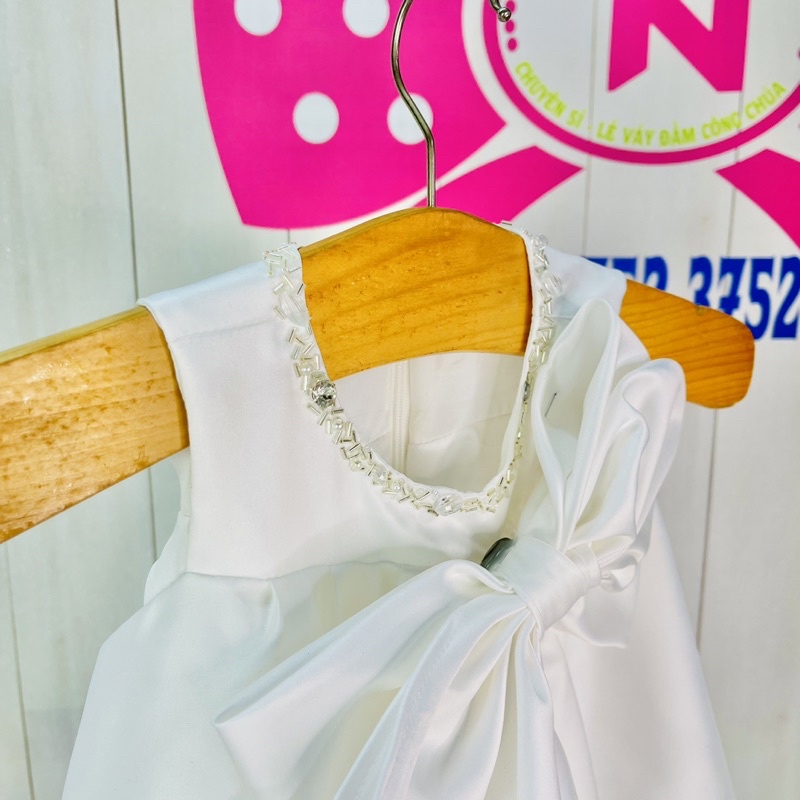 Váy bé gái Taffa Lụa Trắng sang chảnh - Váy Công Chúa TN2330014