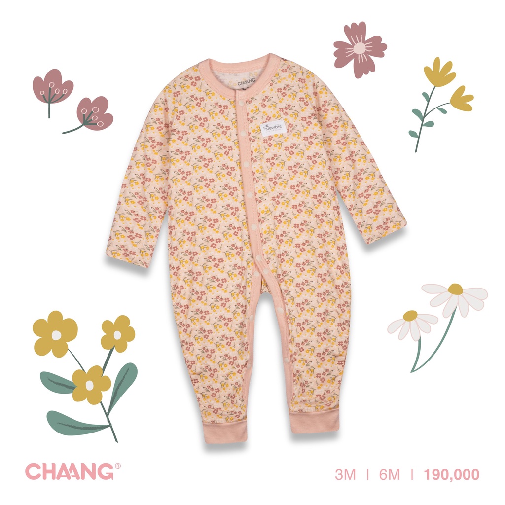 Body bộ liền thân dài tay cotton cho bé sơ sinh Chaang mềm mát park