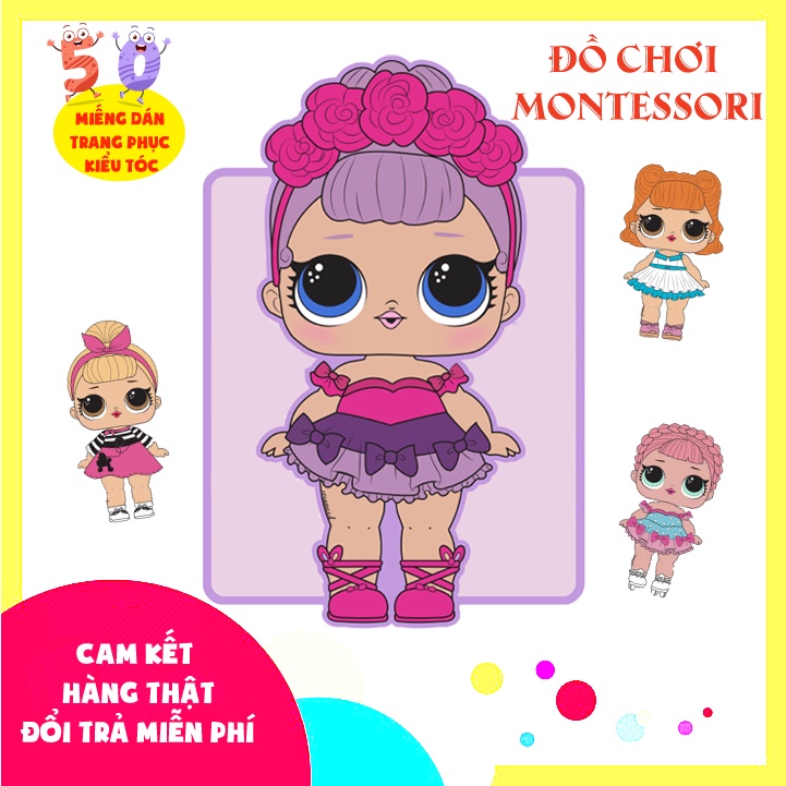 Đồ chơi Búp Bê Lol, Học liệu bóc dán LOL Surprise Thay đồ cho ChiBi Búp bê công chúa thời trang