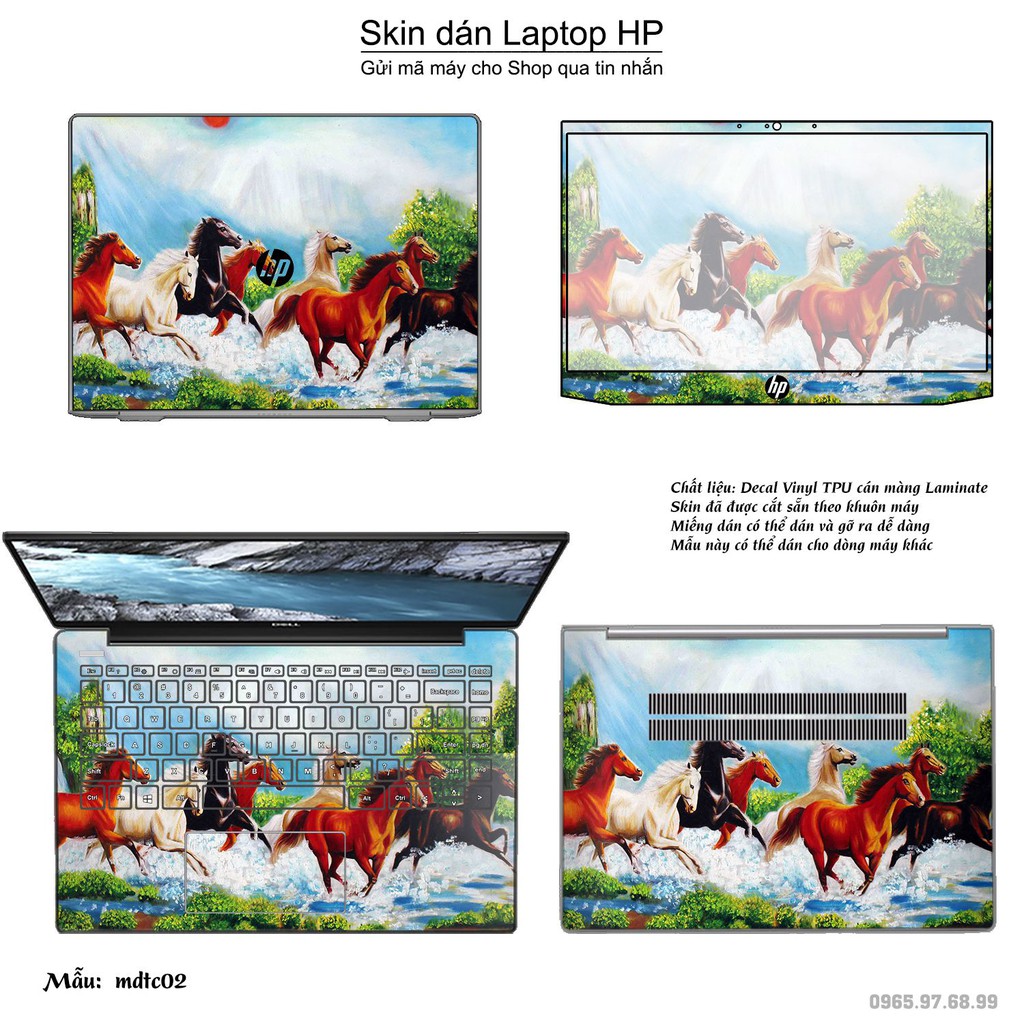 Skin dán Laptop HP in hình Mã Đáo Thành Công (inbox mã máy cho Shop)