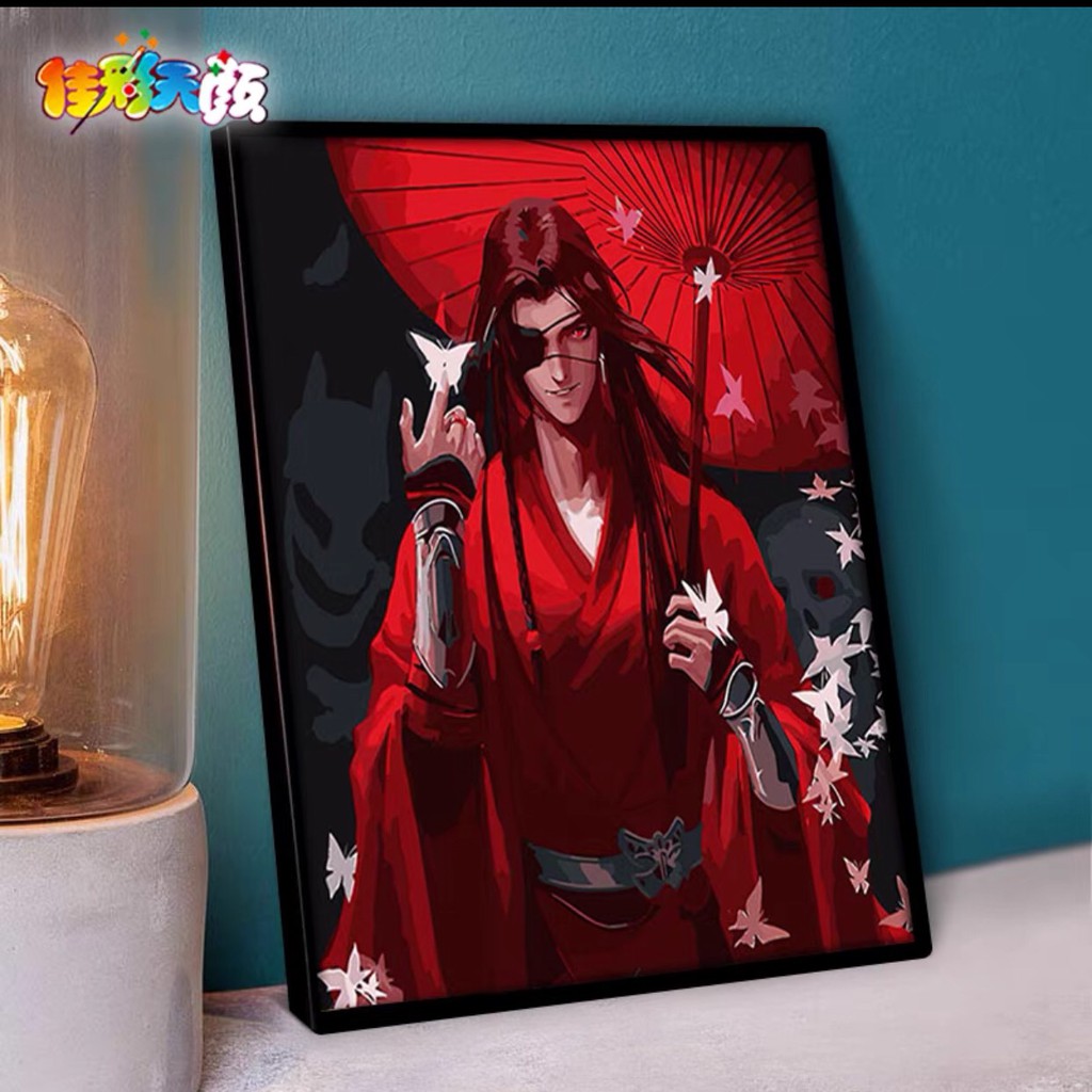 [Order]Tranh tô màu sơn dầu số hóa hình Thiên Quan Tứ Phúc Tạ Liên Hoa Thành