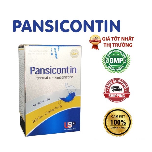 PANSICONTIN -  Giúp tăng cường tiêu hóa, giảm đầy hơi, chướng bụng, ăn chậm tiêu