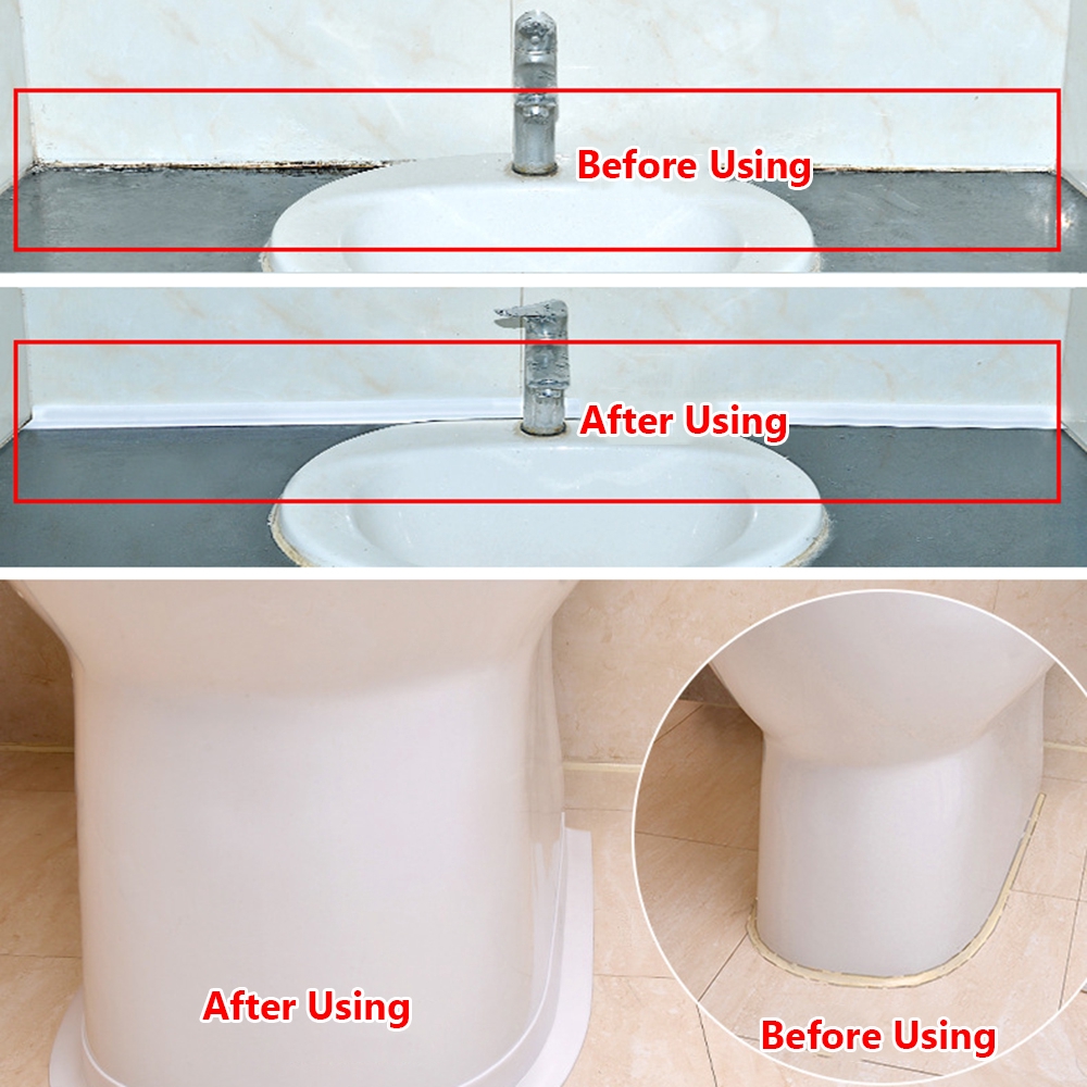 Cuộn băng keo pvc chống thấm nước 3.2m dán viền bồn rửa chén/ cho nhà bếp nhà tắm
