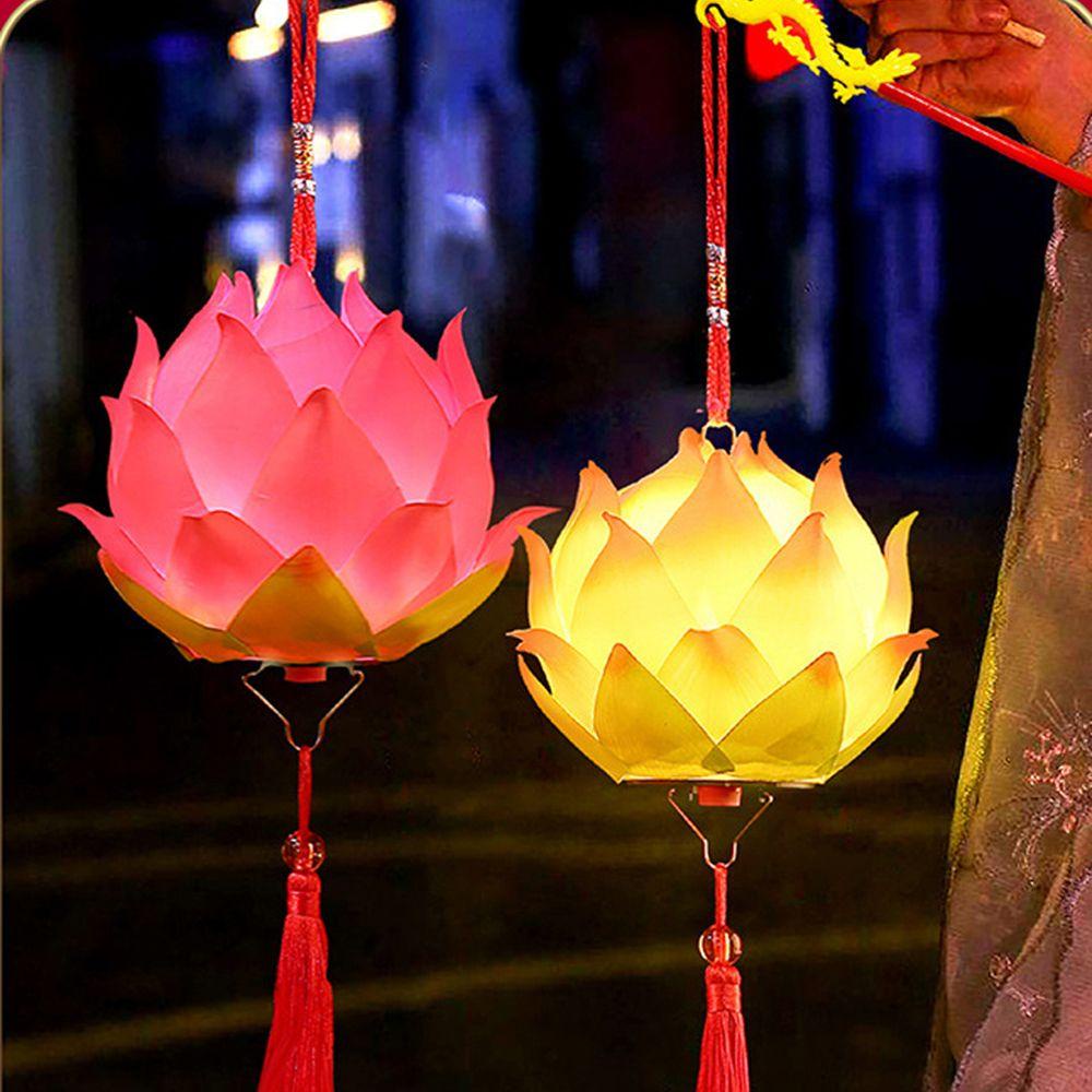 Lồng Đèn LED Hình Hoa Sen Thủ Công Nghệ Thuật Trang Trí Lễ Hội