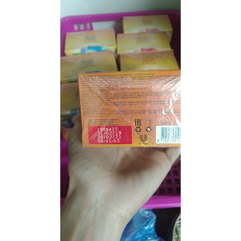 Trà Lipton đen của Nga hộp 20 miếng các vị 36gr