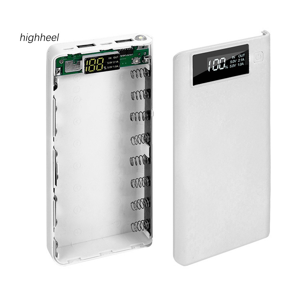 【OPHE】Portable 18650 Battery Charger USB Type-C LCD Display DIY Mobile Power Bank Case