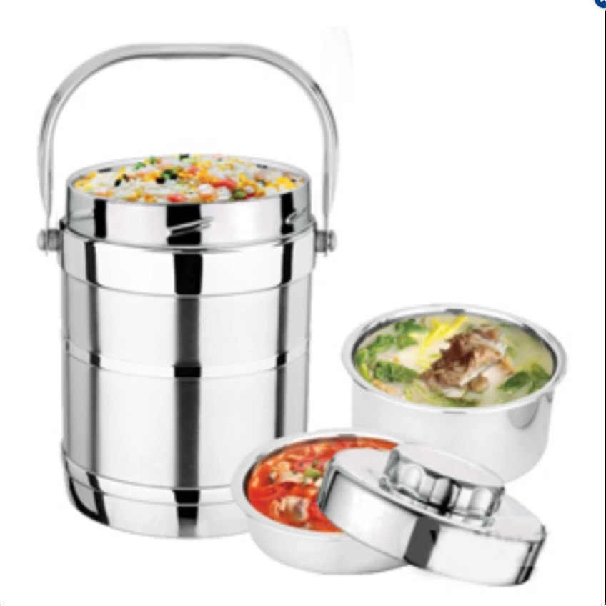 Cặp lồng giữ nhiệt 3 ngăn dung tích 2L inox đẹp