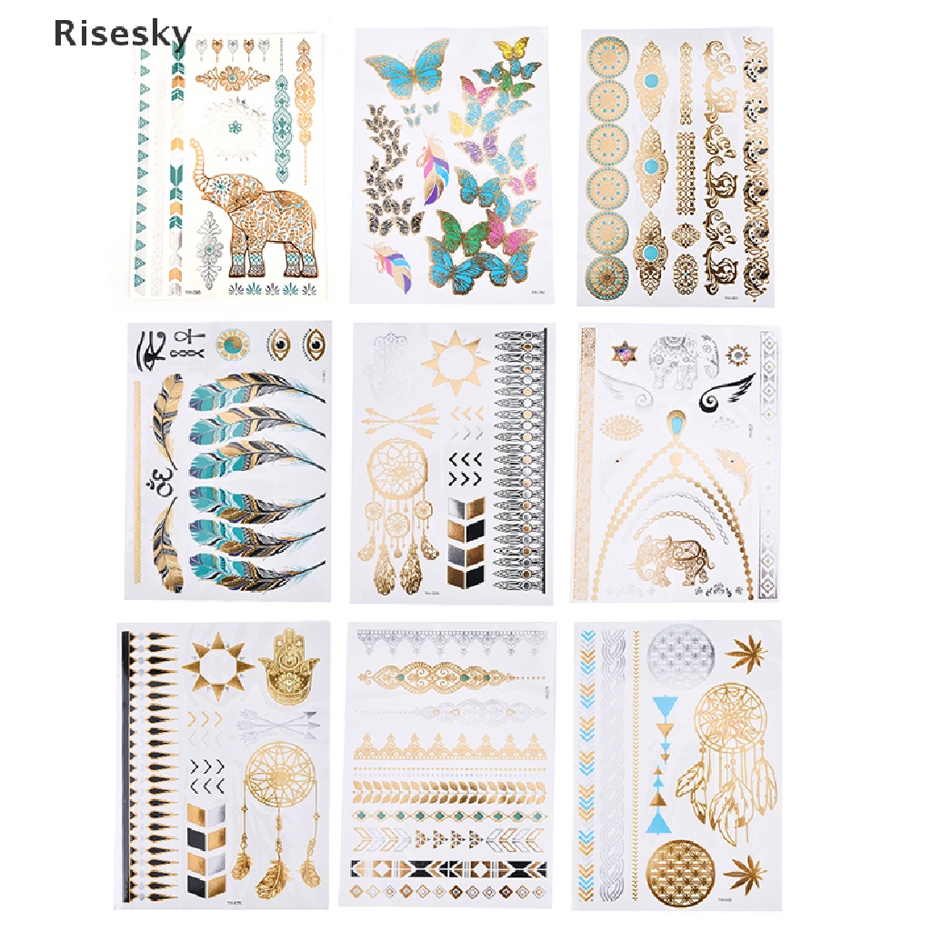 1 Miếng Dán Hình Xăm Màu Vàng Gợi Cảm Chống Thấm Nước Dễ Thương