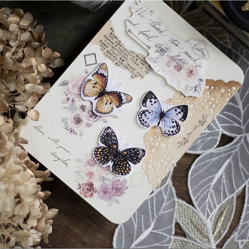 Krisna.room ♡ Hãng Loisdesign- 1 chu kì 90cm cuộn băng dán Vintage Butterfly