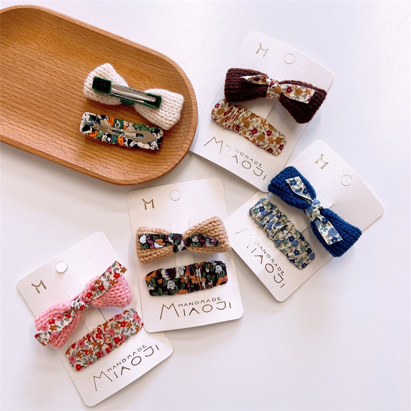 Set 2 Kẹp Tóc Nơ Dễ Thương Cho Bé Gái