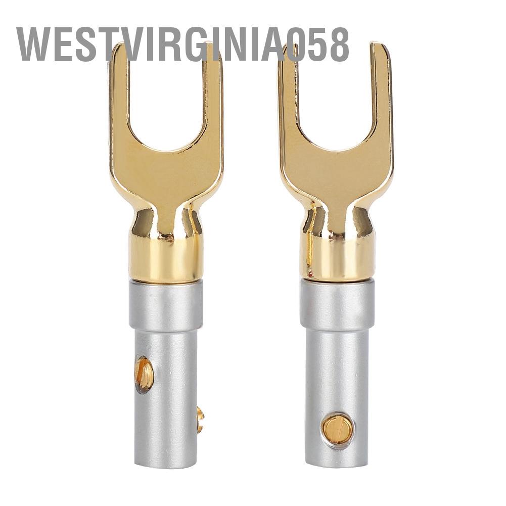 Có thể bán buôn 2 cái U Spade Loa Cắm Âm thanh Vít Ngã ba Đầu nối Giắc cắm Bộ chuyển đổi Đồng nguyên chất mạ vàng Hàng giao ngayWestvirginia058