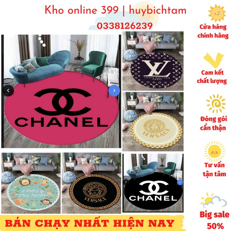 thảm trải sàn bali tròn mẫu thương hiệu chống trượt kích thước 1m, trang trí nhà cửa