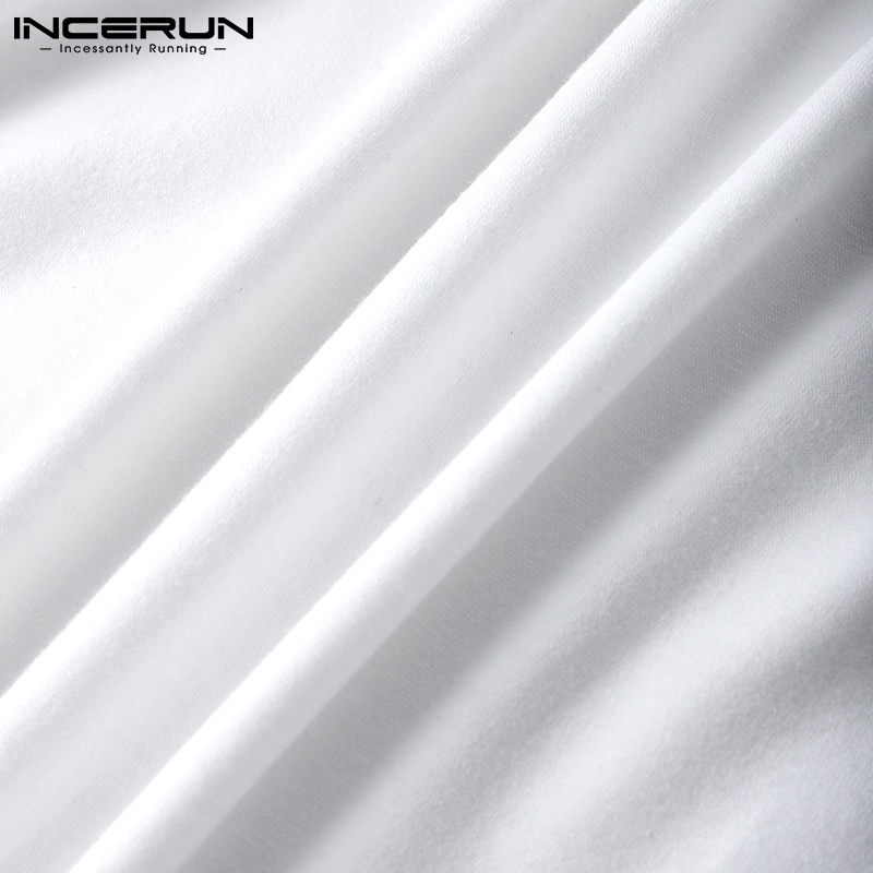 Áo sát nách INCERUN màu trắng thiết kế khoét lỗ phong cách mùa hè thời trang thường ngày cho nam