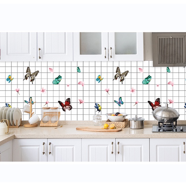 Decal dán bếp tráng nhôm cách nhiệt - Đàn bướm xinh