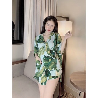 Bộ ngủ cộc đùi cánh dơi lụa siêu mát mùa hè