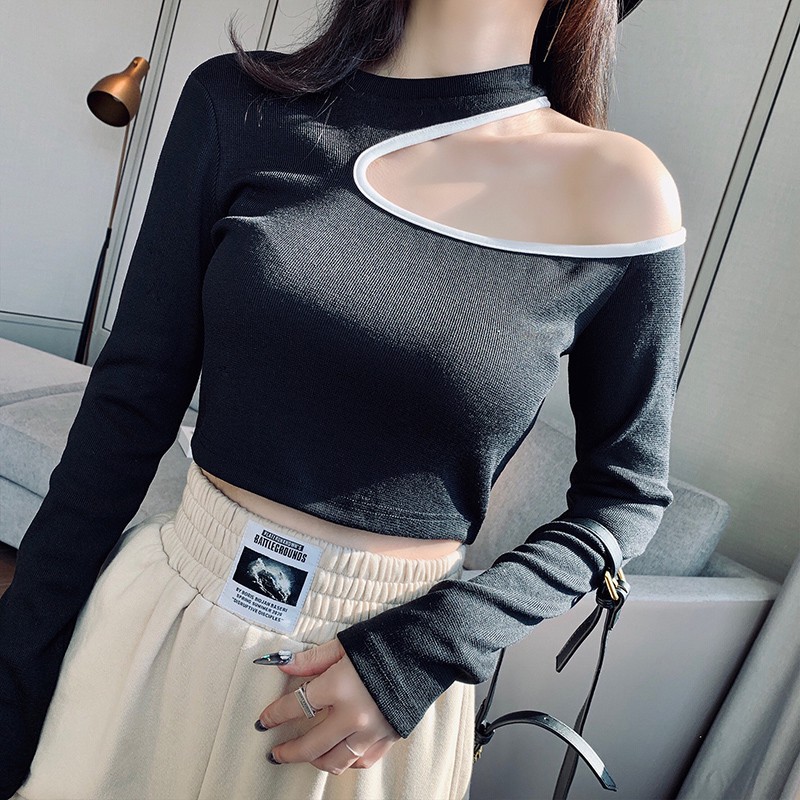 Áo nữ tay dài hở vai thời trang Hàn Quốc