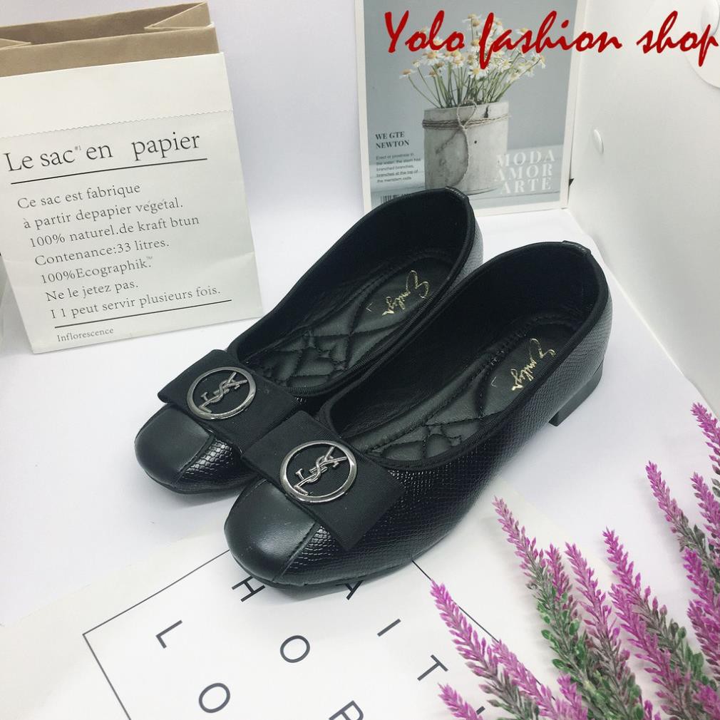 Giày bệt búp bê nữ đính nơ xinh xắn da mềm êm chân - B17 | BigBuy360 - bigbuy360.vn